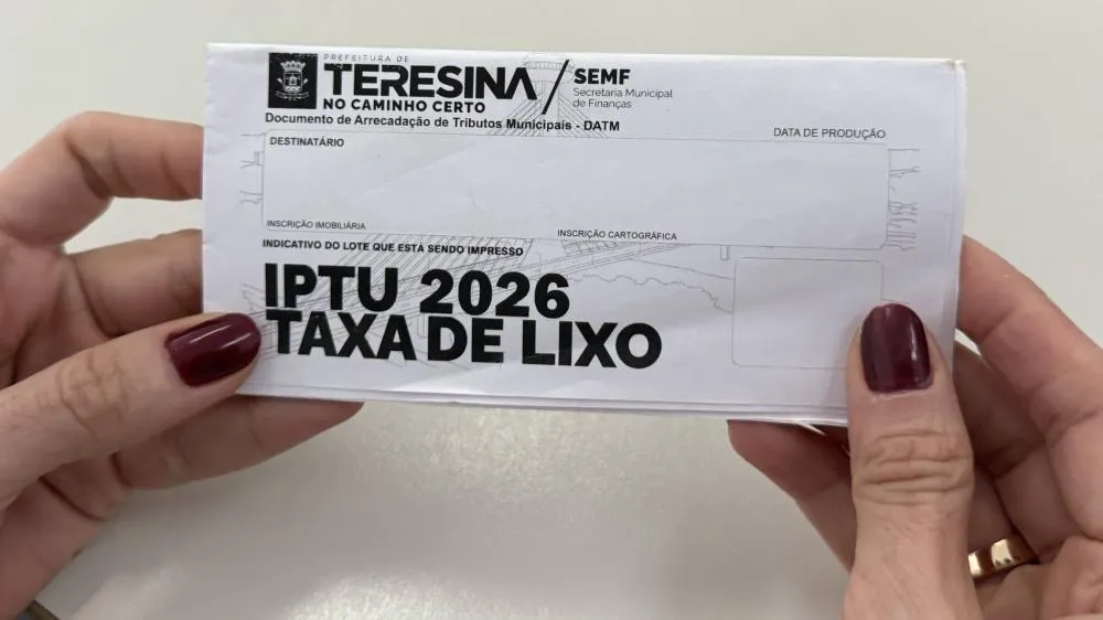 Prefeitura de Teresina divulga regras para pagamento do IPTU, TCRD e COSISP 2026.