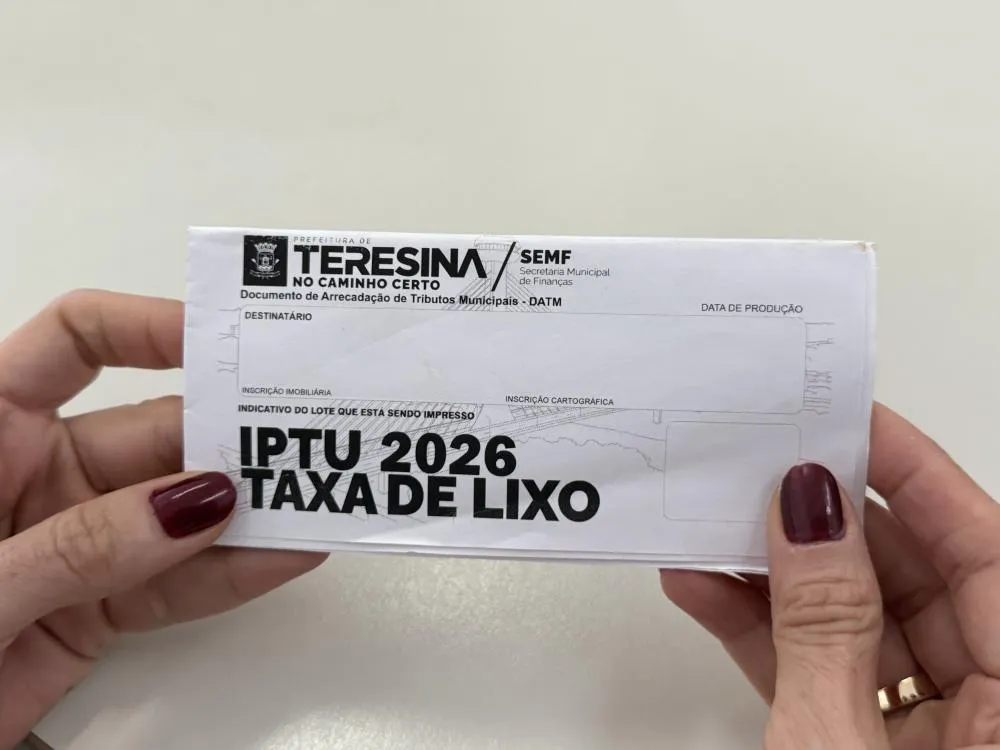Prefeitura de Teresina divulga condições de pagamento do IPTU 2026.