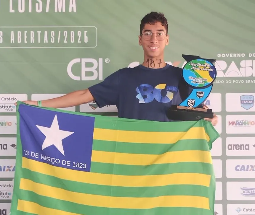 Nadador piauiense conquista ouro em etapa nacional de águas abertas e garante índice para os Jogos da Juventude 2026.